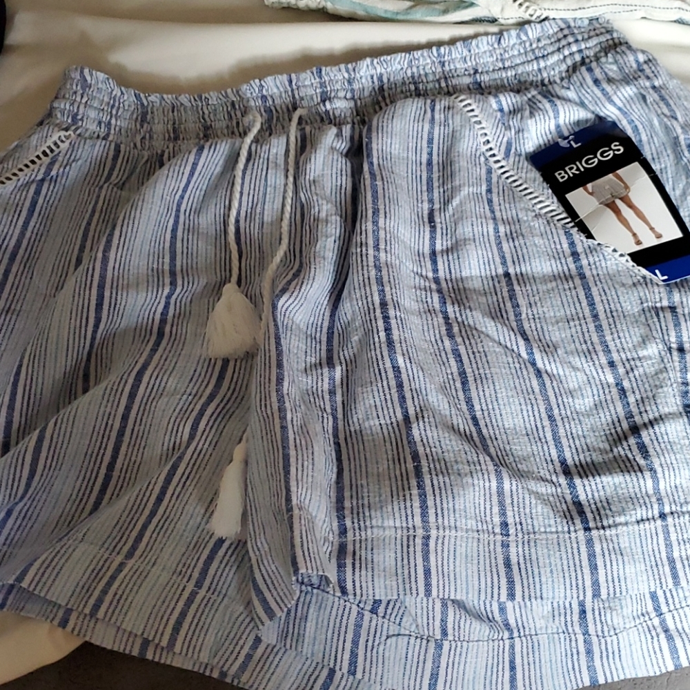 Blue striped shorts
